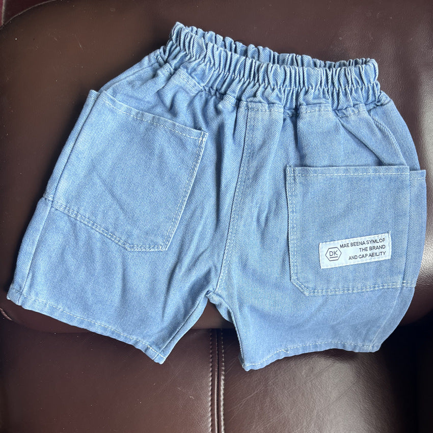 Boys Loose Fit Denim Five-Quarter Pants Summer Casual Versatile