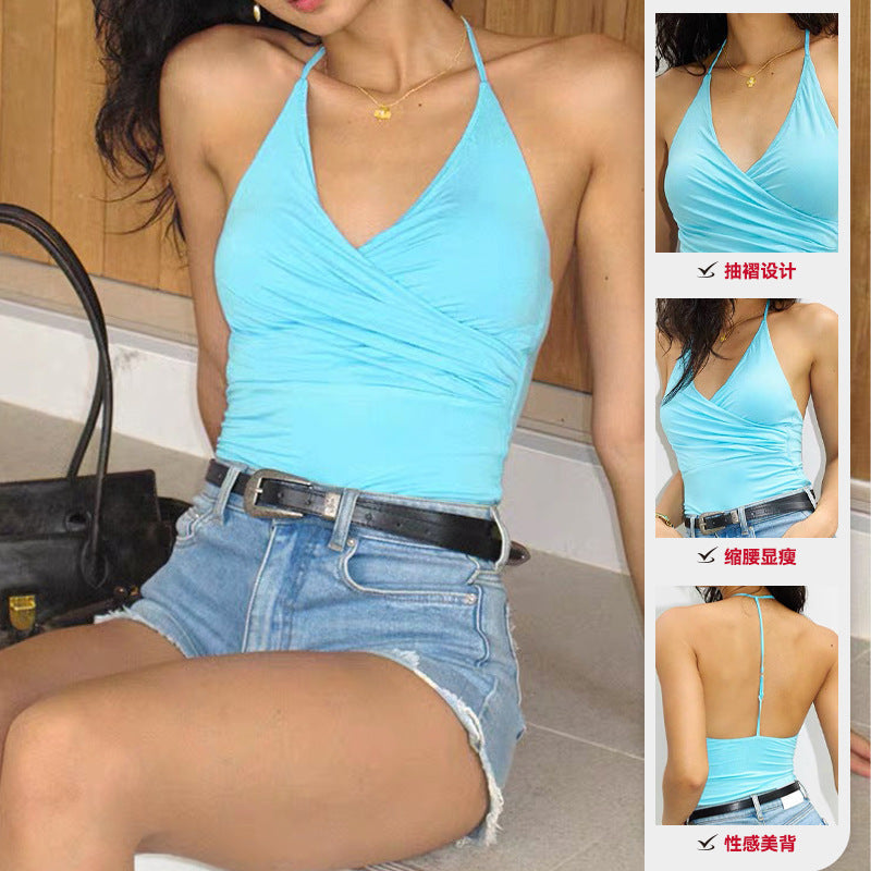 Women’s V-Neck Slim Yoga Vest – Fitness & Running Top