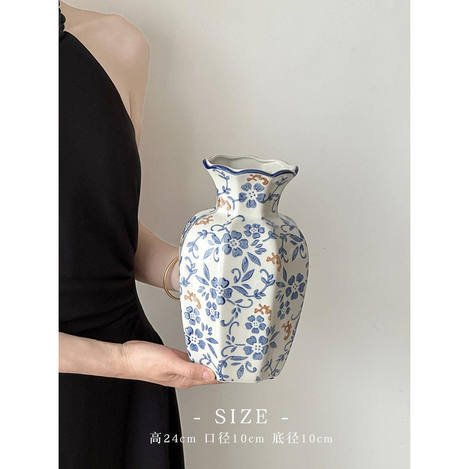 Blue & White Porcelain Vase for Chinese-Style Flower Décor