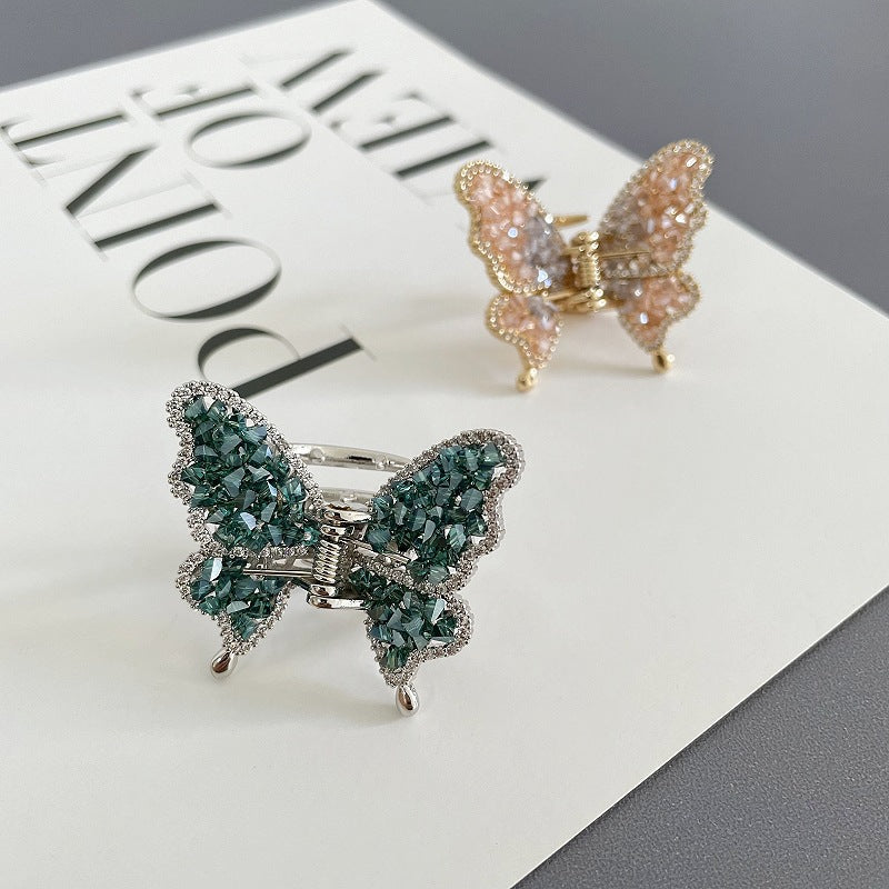 Crystal Butterfly Shark Hair Grab Clip