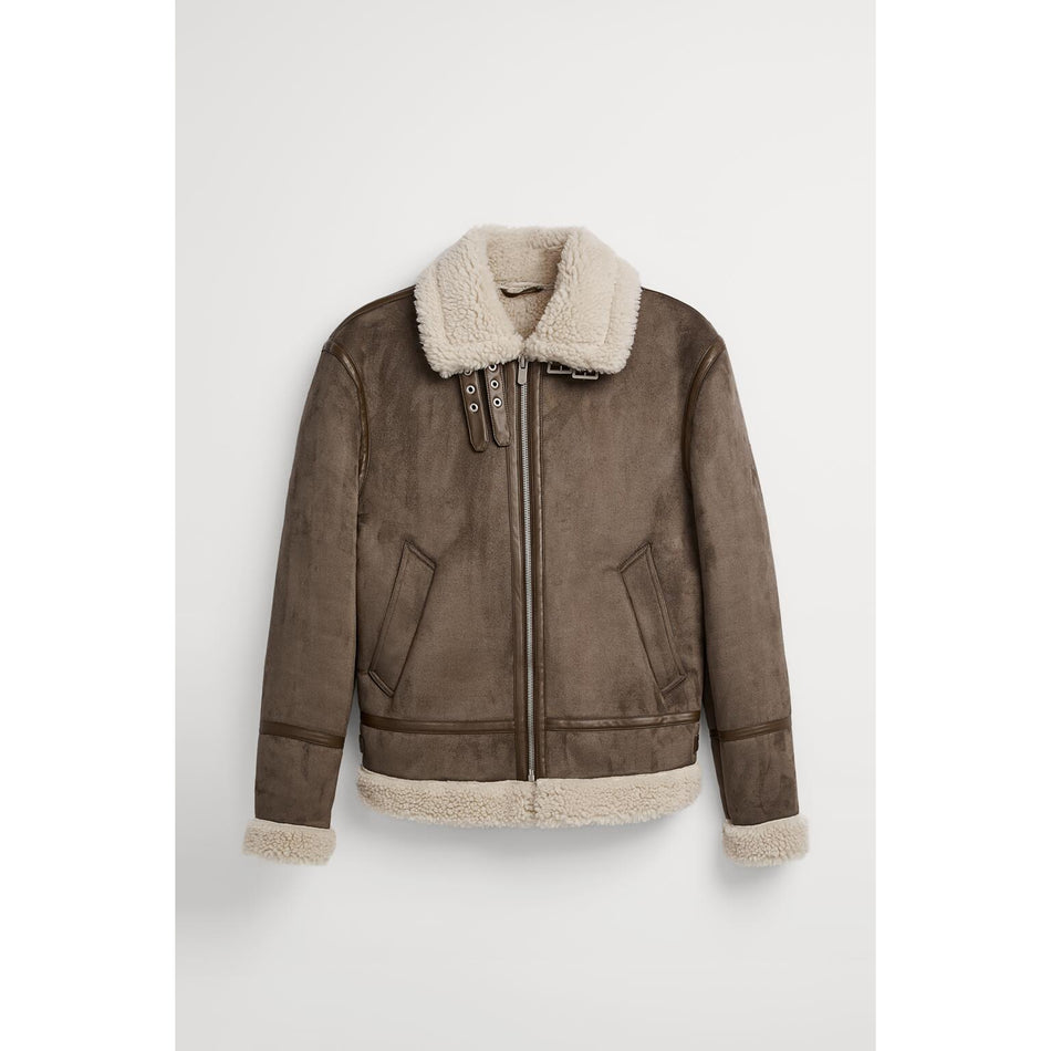 STOCK-Men’s Faux Lamb Wool Deerskin Fleece Jacket – Winter Warm