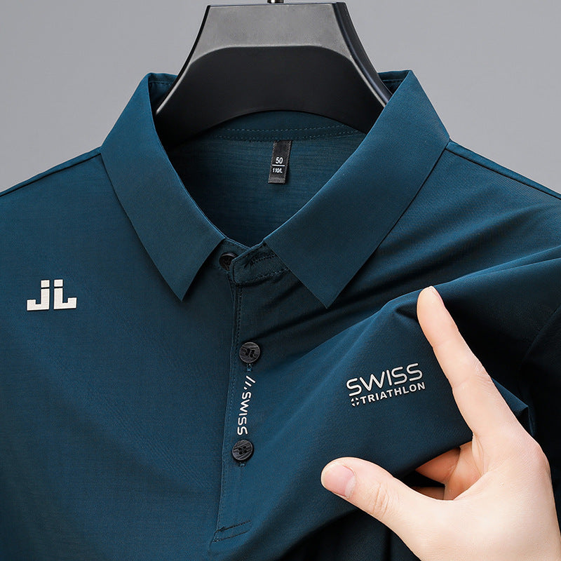 Summer Men’s Polo Shirt – Trendy Dad’s Short-Sleeve Top