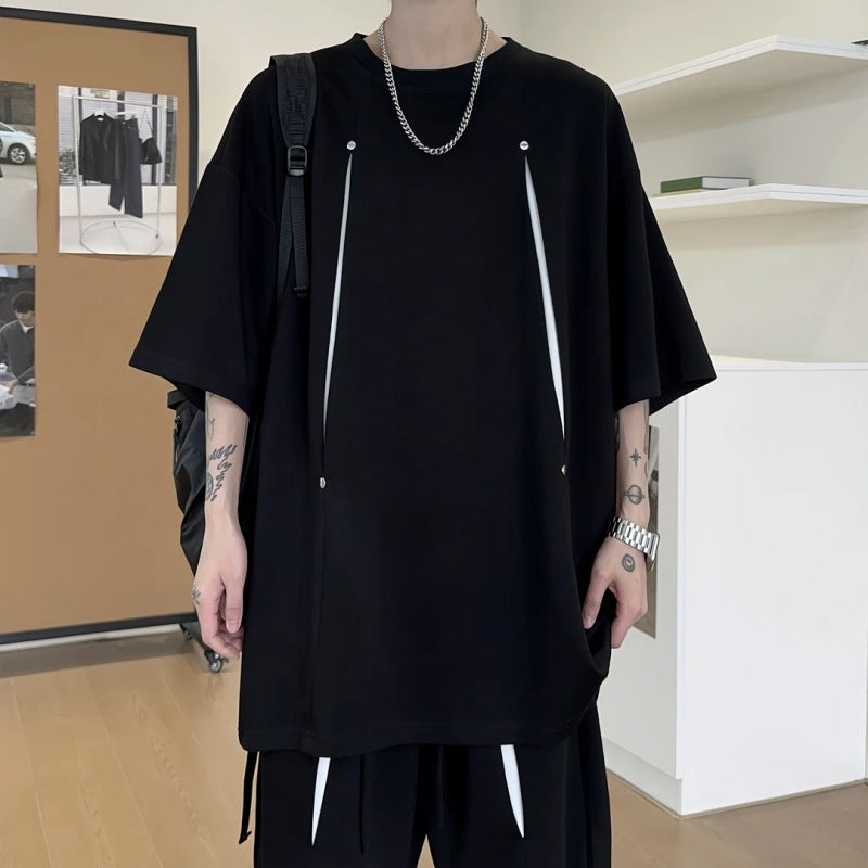 Men’s Liquid Ammonia Cotton Rivet T-Shirt Set – 2025 Summer