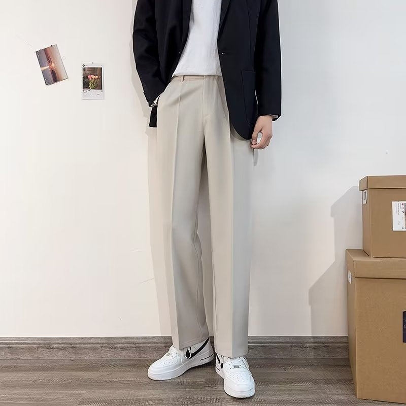 STOCK-Korean Style Wide-Leg Pants – Draped Fit