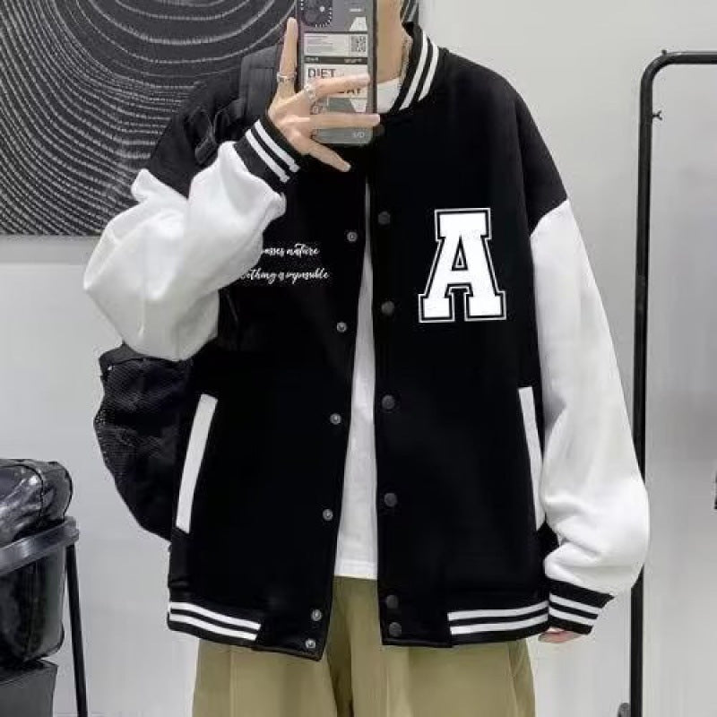 Men's Color-Block Baseball Jacket – Spring Autumn Casual