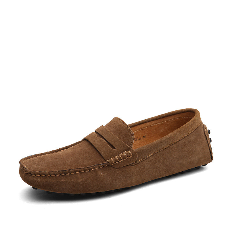 INSTOCK- Men’s Plus-Size Suede Leather Casual Moccasin Slip-Ons
