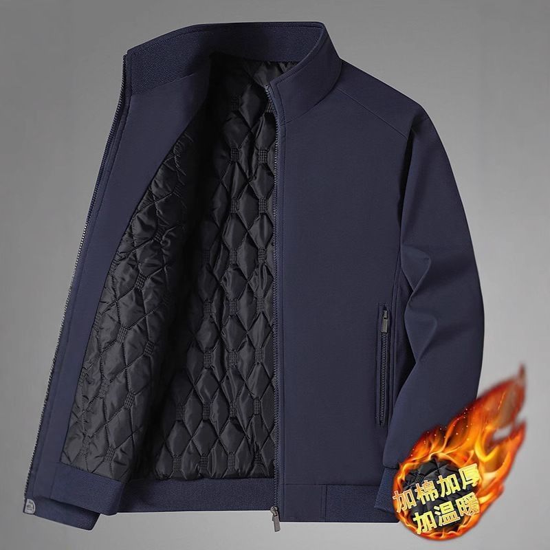 STOCK-Fleece-Lined Middle-Aged Mens Winter Jacket 2025