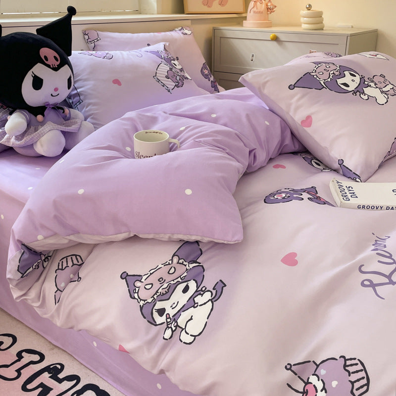 Sanrio Cotton Cartoon Bed Sheet & Quilt Cover Set