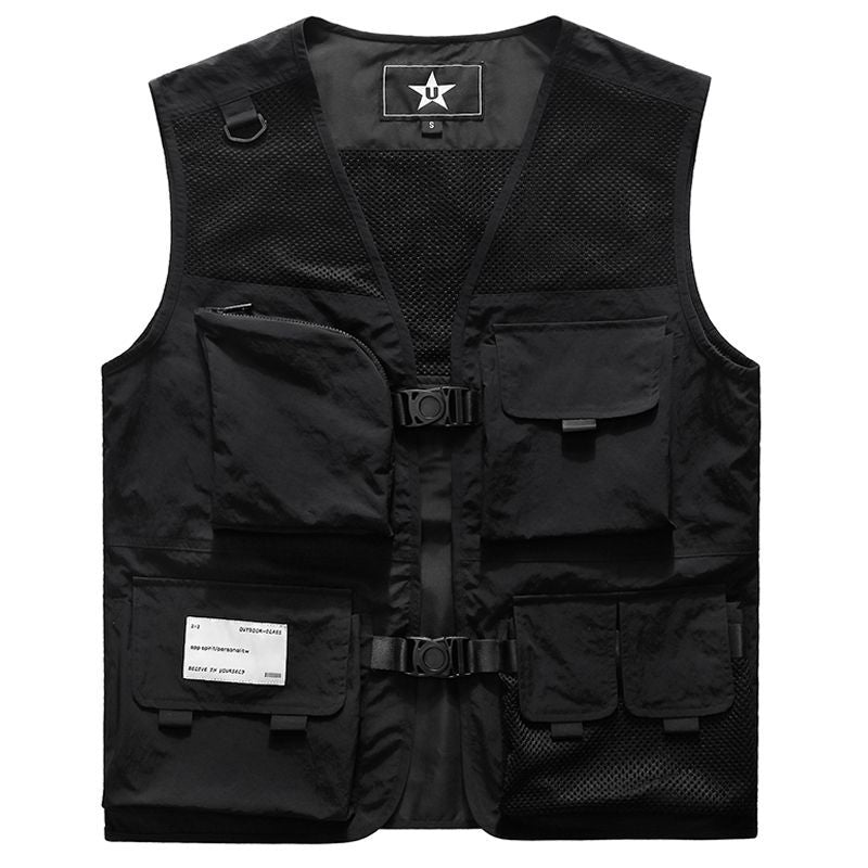 Men’s Tactical Outdoor Vest – Multi-Pocket Fishing & Photography