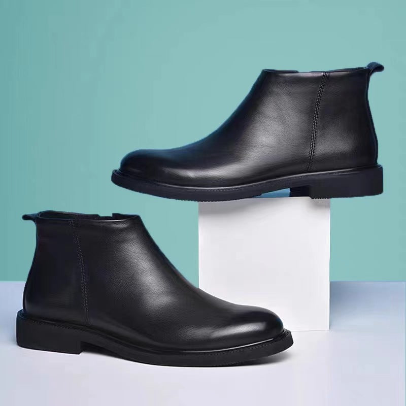 Men’s Leather Chelsea Boots – European Winter Style