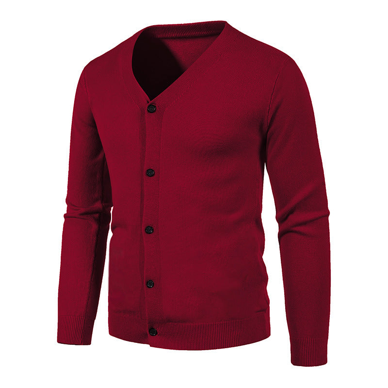 Men's Thin Knit Cardigan – Casual Solid Color Sweater Coat