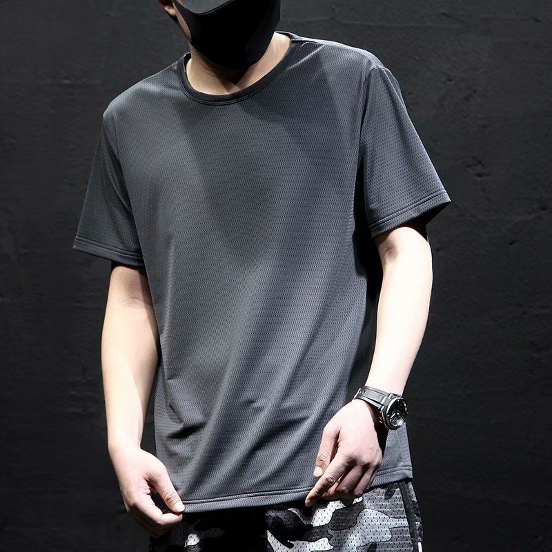 Men's Ice Silk Mesh T-Shirt – Quick-Dry Summer Top