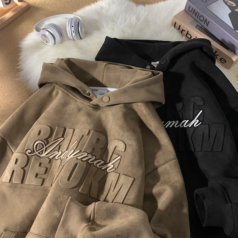 Men’s Heavyweight Suede Hooded Sweatshirt Autumn 2026
