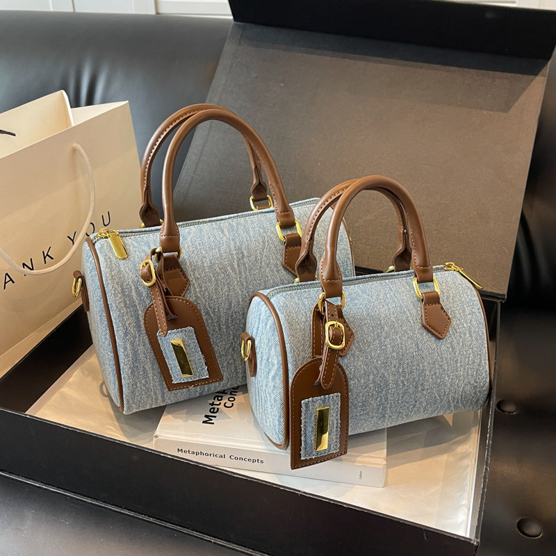 Women’s Retro Denim Pillow Crossbody Shoulder Bag