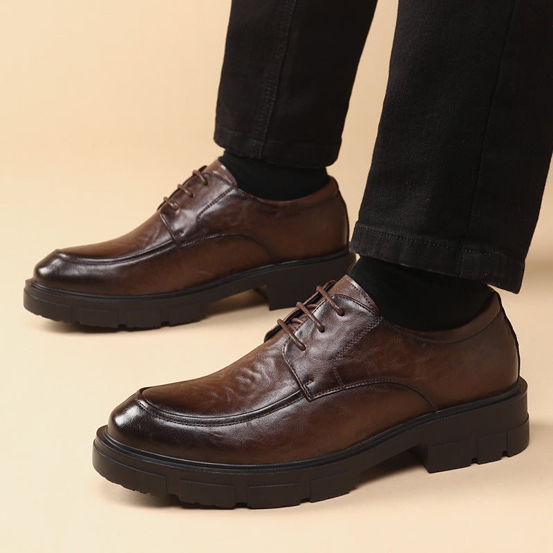 Men’s 10cm Height-Increasing Leather Shoes