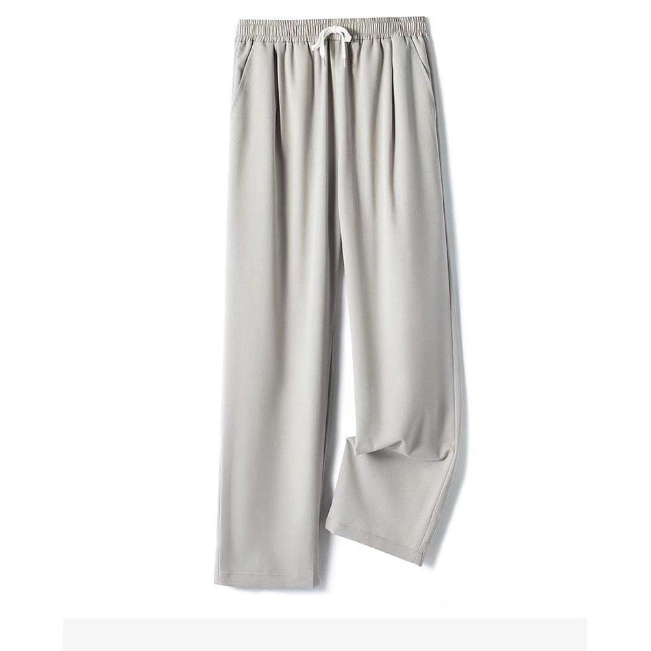 INSTOCK-Men’s Ice Silk Wide-Leg Pants – High-End, Loose & Breezy
