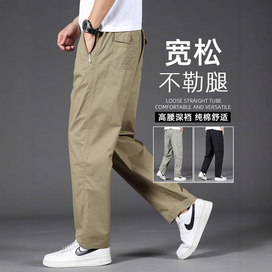 INSTOCK-Men's Wide-Leg Khaki Pants – Summer Loose Fit 2025