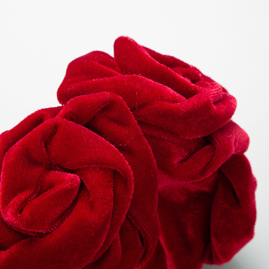 Korean Velvet Flower Luxury Wide Headband
