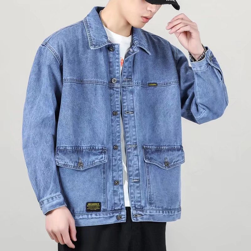Men’s Loose Denim Coat – Summer Hong Kong Style Jacket
