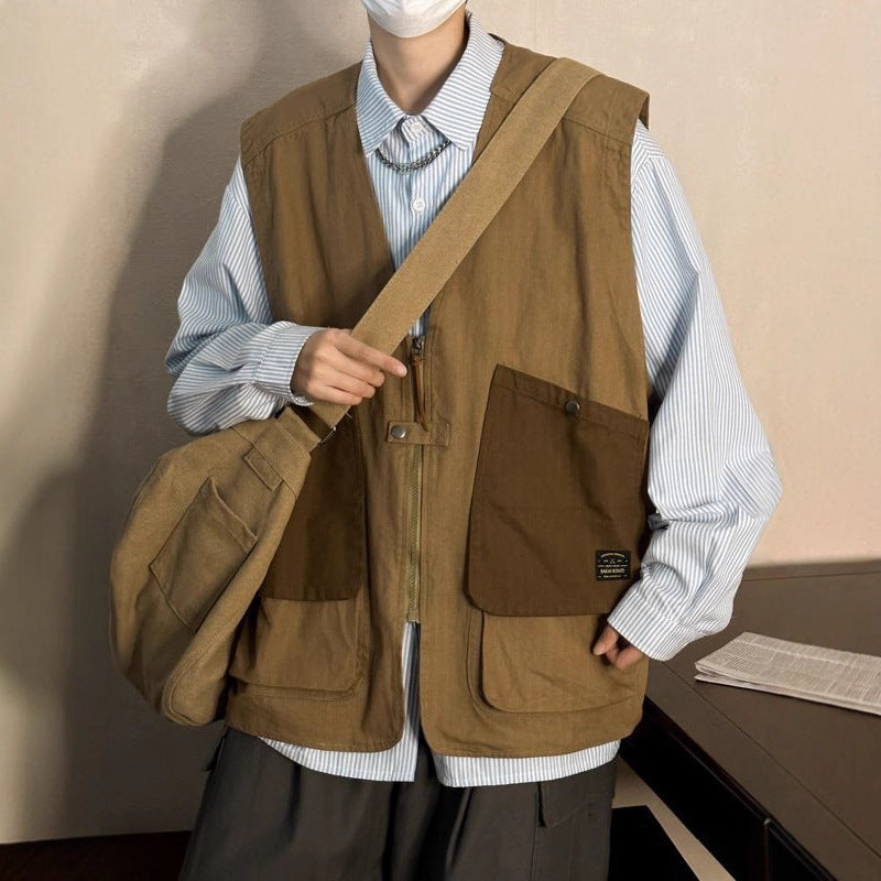 Men’s Japanese-Style Sleeveless Tooling Vest 2026