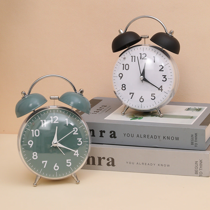 4-Inch Double Bell Silent Classic Student Alarm Clock