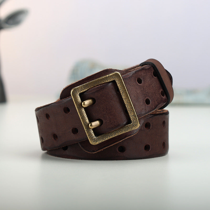 Retro Copper Buckle Belt – Punch-Free Tactical Style
