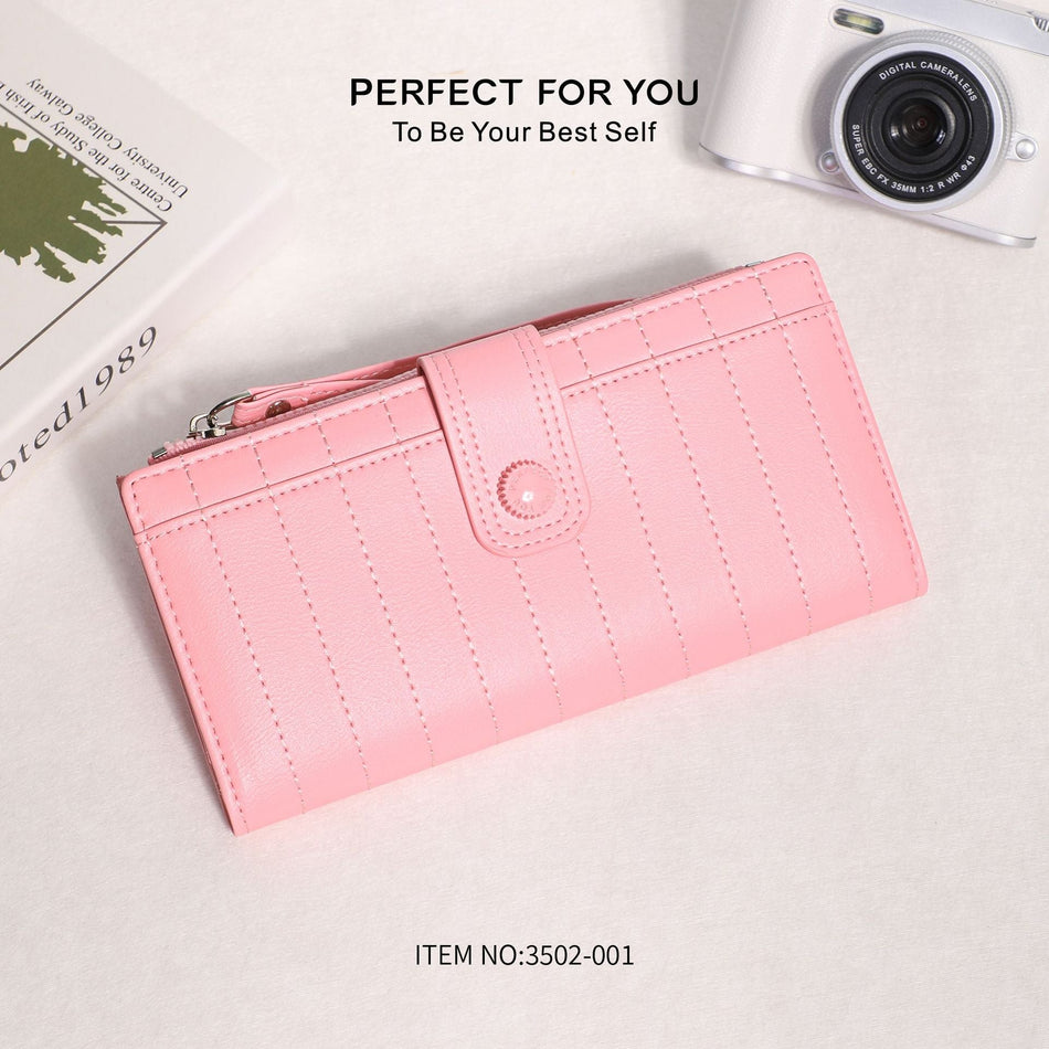 Korean Style Large-Capacity Microfiber Wallet