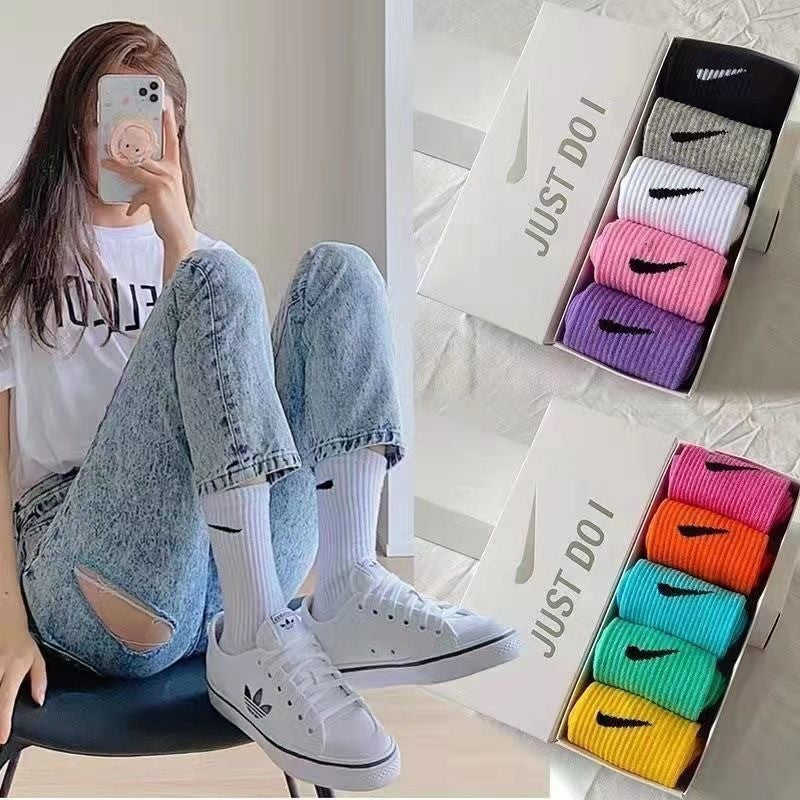 PACK OF - 5 Trendy Sports Mens Socks – Gift Box Long Tube