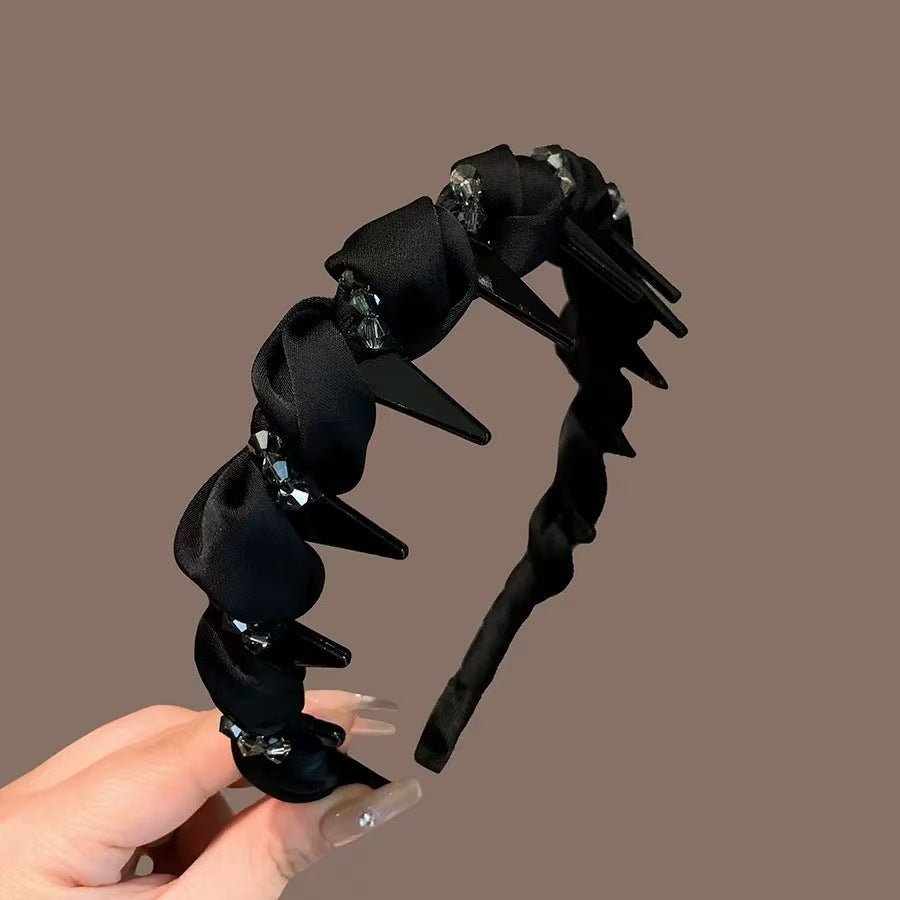 Solid Color Rhinestone Comb Headband – Anti-slip Chic