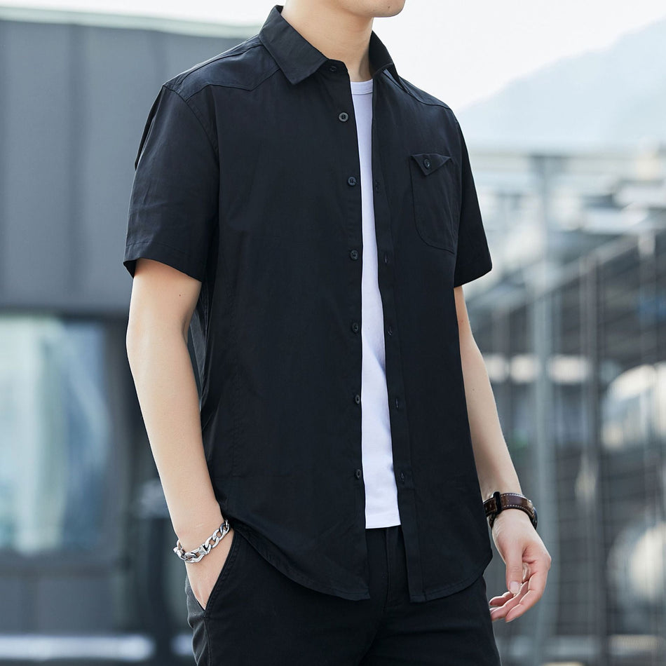 Men’s Short-Sleeve Military Style Shirt