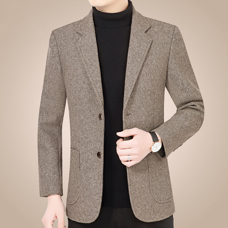 Middle-Aged Men’s Casual Suit Jacket – Easy-Care Spring Style