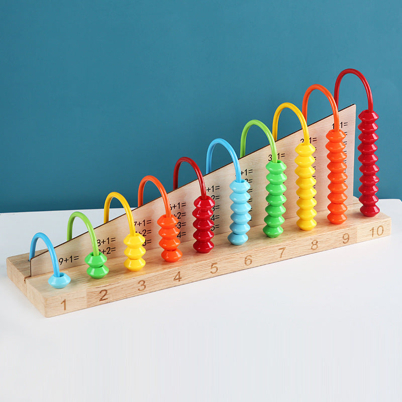 Wooden 5-Speed Abacus for Grade 1–2 Math Learning