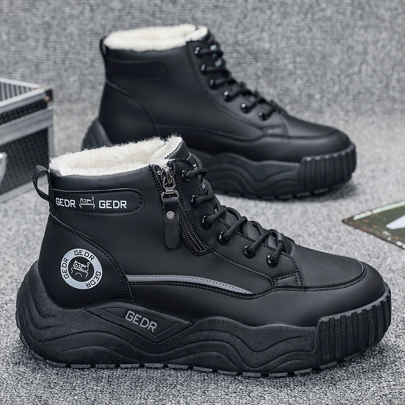 Men’s Fleece-Lined Thick-Soled Winter Snow Boots