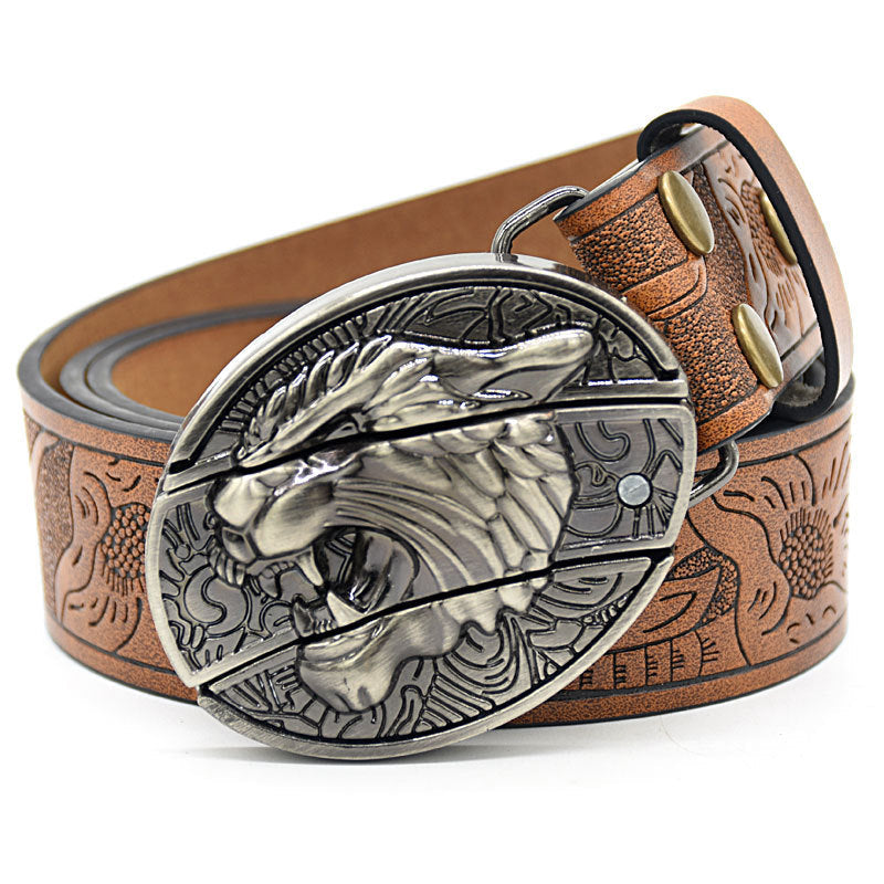 Printed Knife Embossed Men’s Student Belt