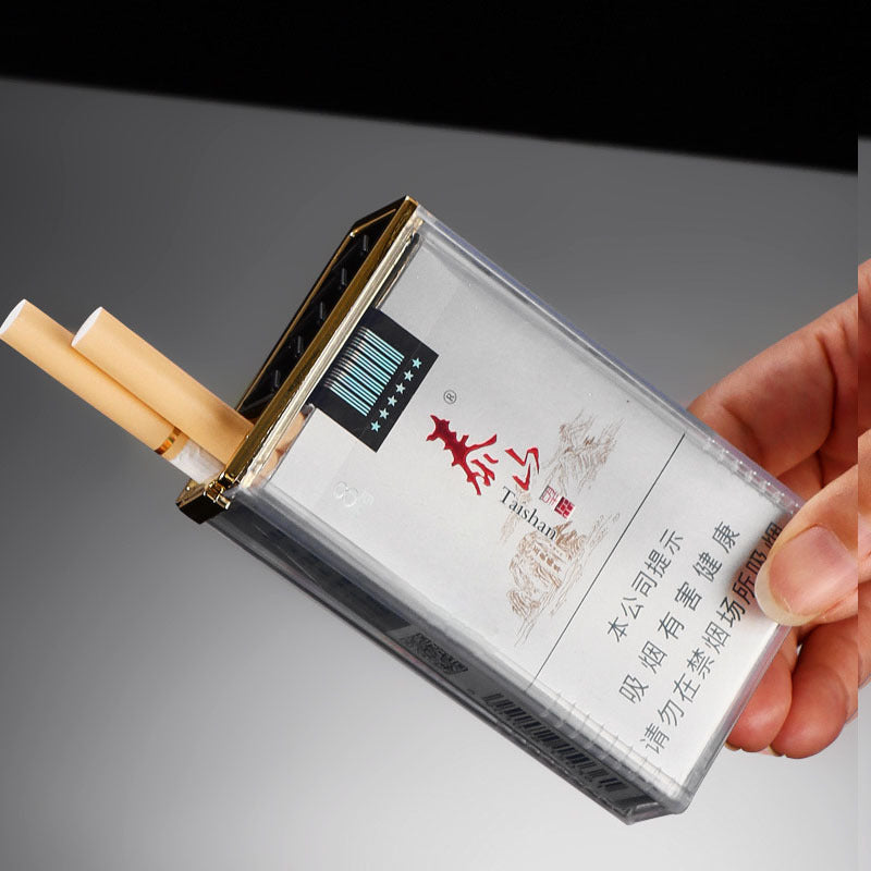 Transparent 20-Pack Portable Cigarette Case for Men