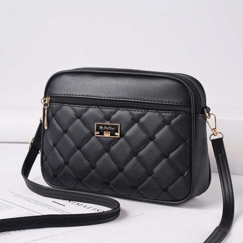 Rhomboid PU Crossbody – Trendy Small Square Bag