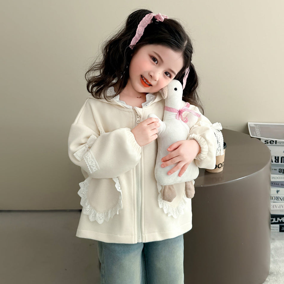 Girls’ Lace Bow Jacket