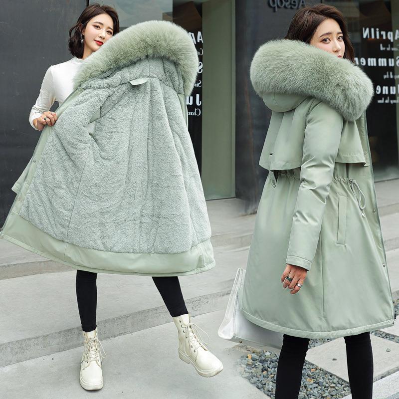 INSTOCK- Plus-Size Korean Style Mid-Length Cotton Jacket