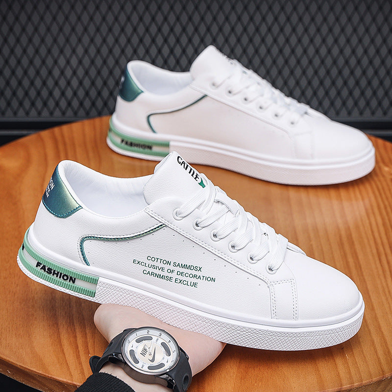 Men’s Spring & Summer White Sneakers – Korean Style Casual Shoes