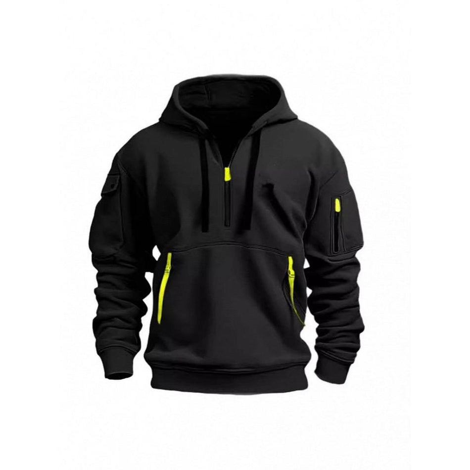 Men’s Zipper Hoodie Sweatshirt with Multi Pockets