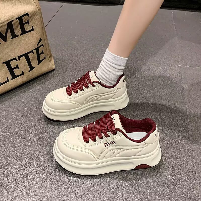 INSTOCK-Thick-Soled White Sneakers for Women – Chic Summer Look