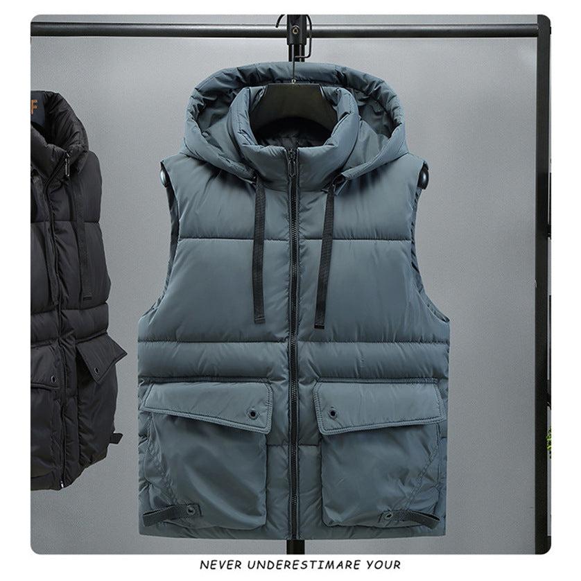 Men’s Thickened Down Cotton Vest Winter Work & Outdoor Custom