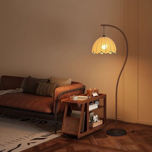 STOCK-Retro Lotus Leaf Floor Lamp S-Shaped Vertical
