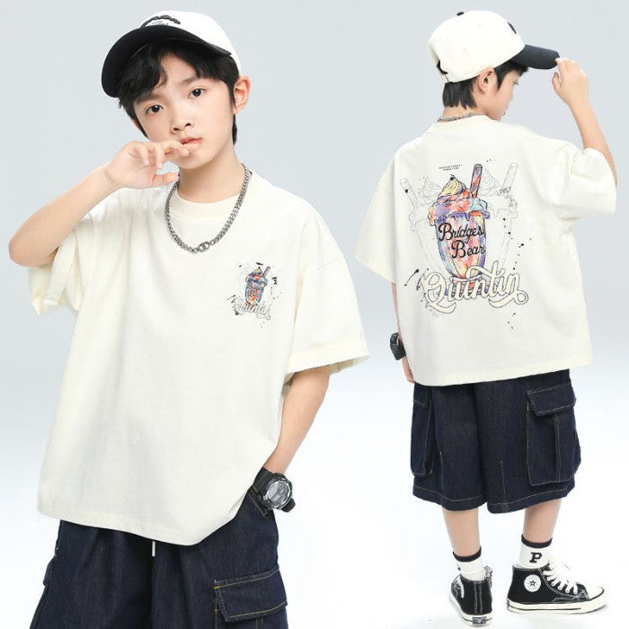 Boys’ Summer Cotton T-Shirt 2026 – Loose Casual Top – Summer Kids Fashion Nepal | Tudoholic