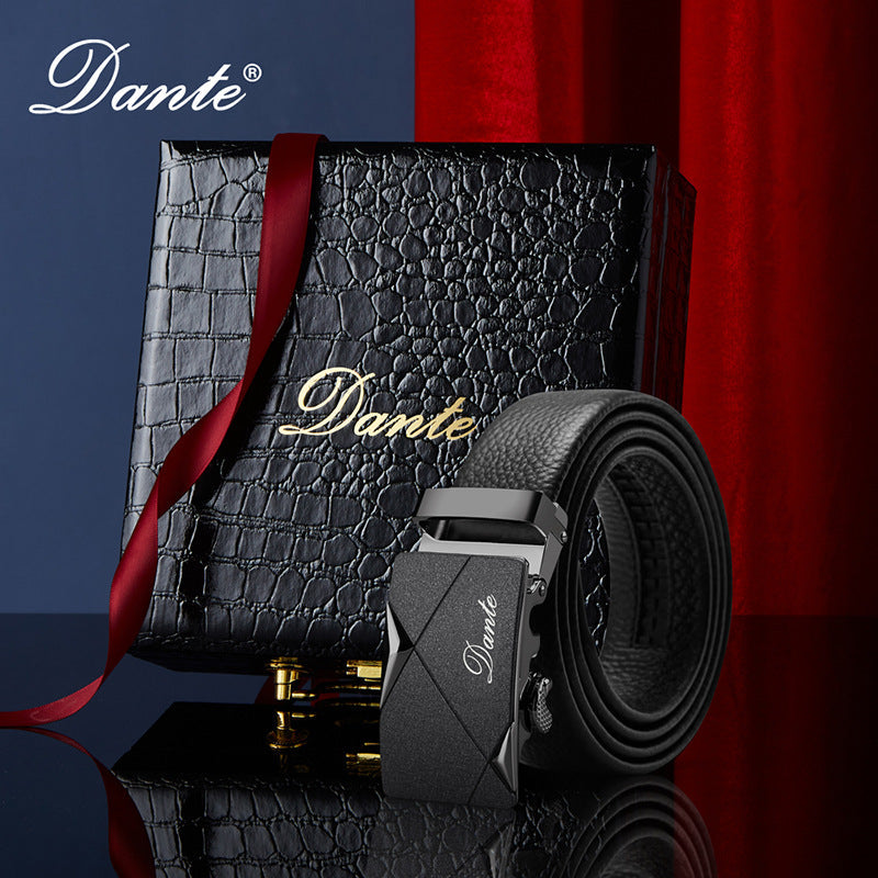 Men's Premium Leather Automatic Buckle Dress Belt