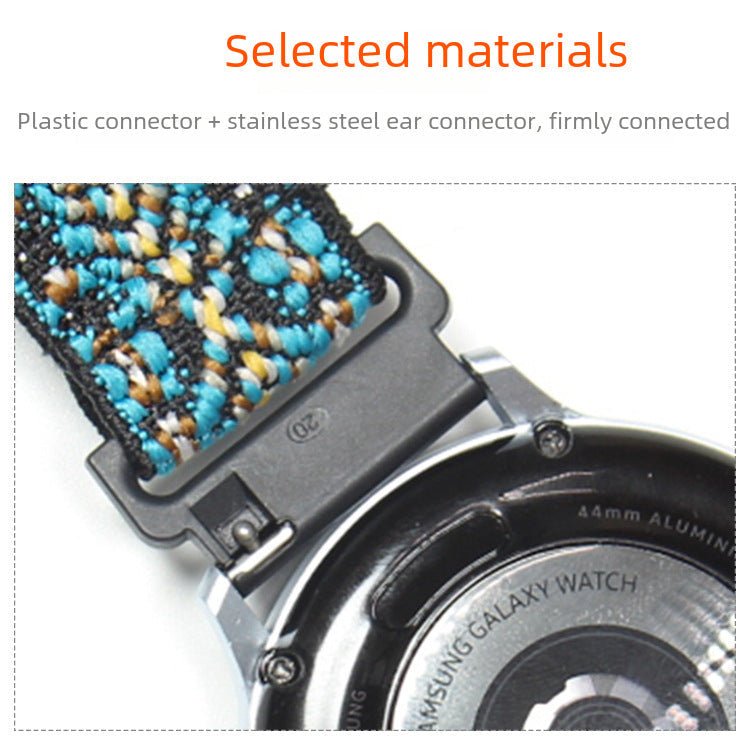 22mm Elastic Woven Watch Strap – Slide Buckle Sports Band