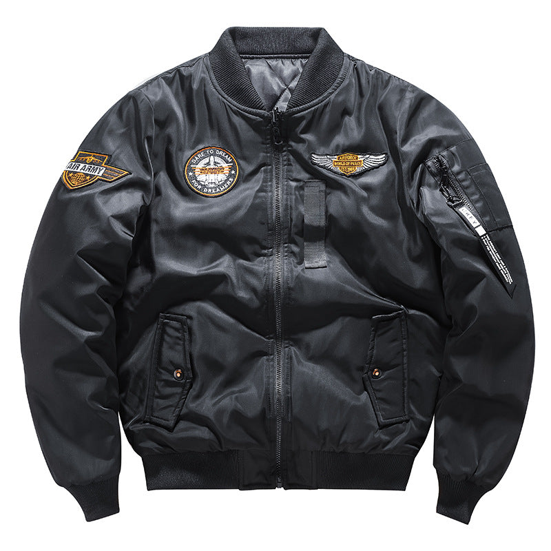 Men’s Double-Sided Cotton-Padded MA1 Aviator Jacket Thick
