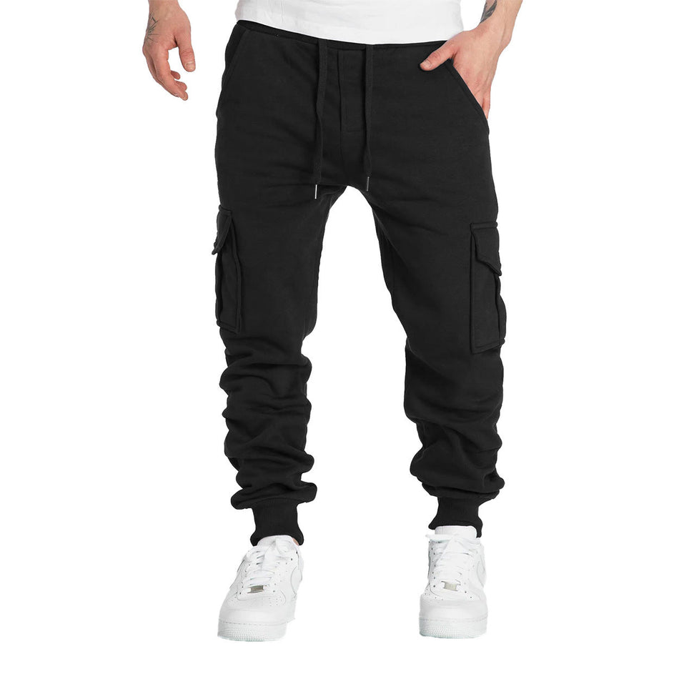 STOCK-Men’s Multi-Pocket Cargo Pants – Fleece Winter Overalls