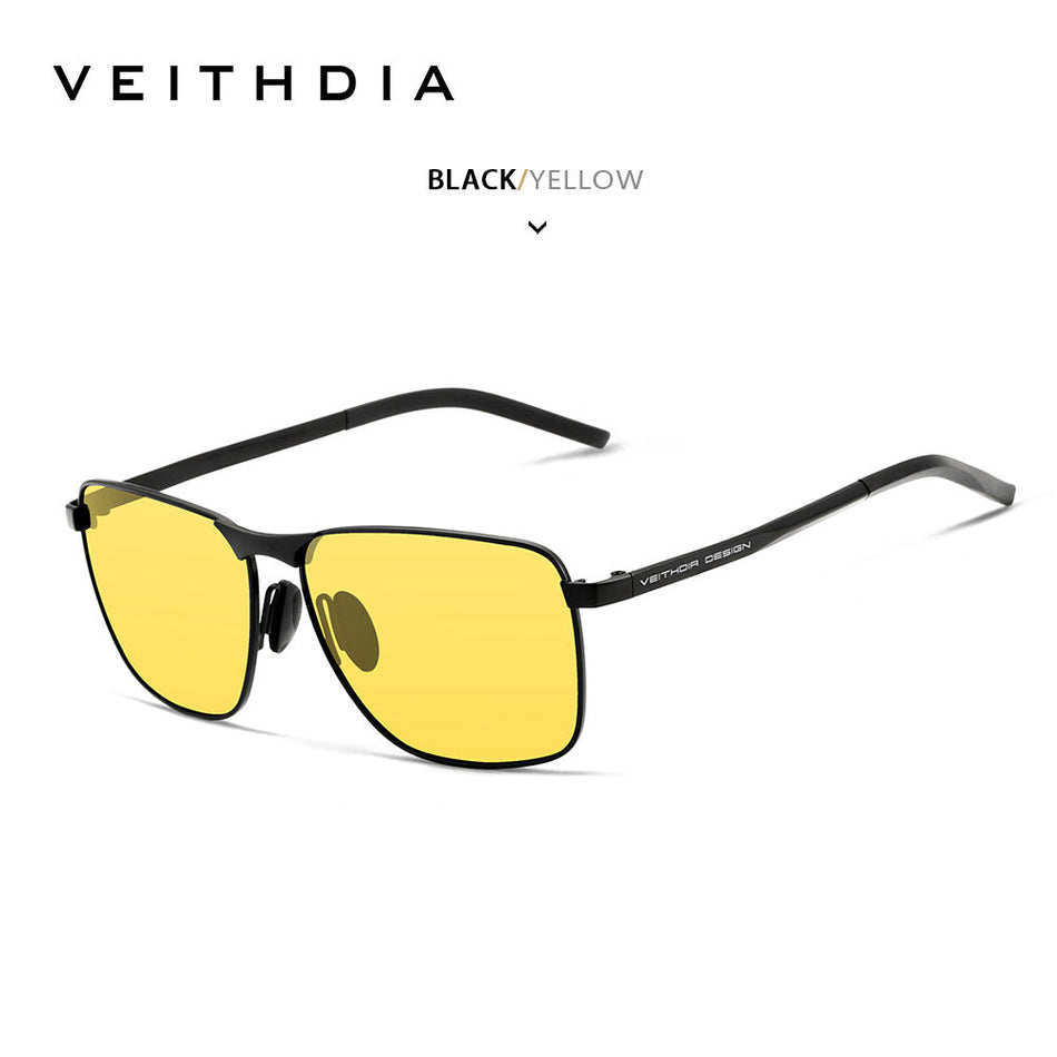 Gold Frame Polarized Sunglasses – UV Protection, Square Design