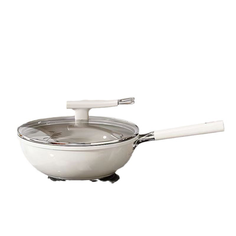 Titanium Ceramic Non-Stick Wok – Flat Bottom, Gas & Induction